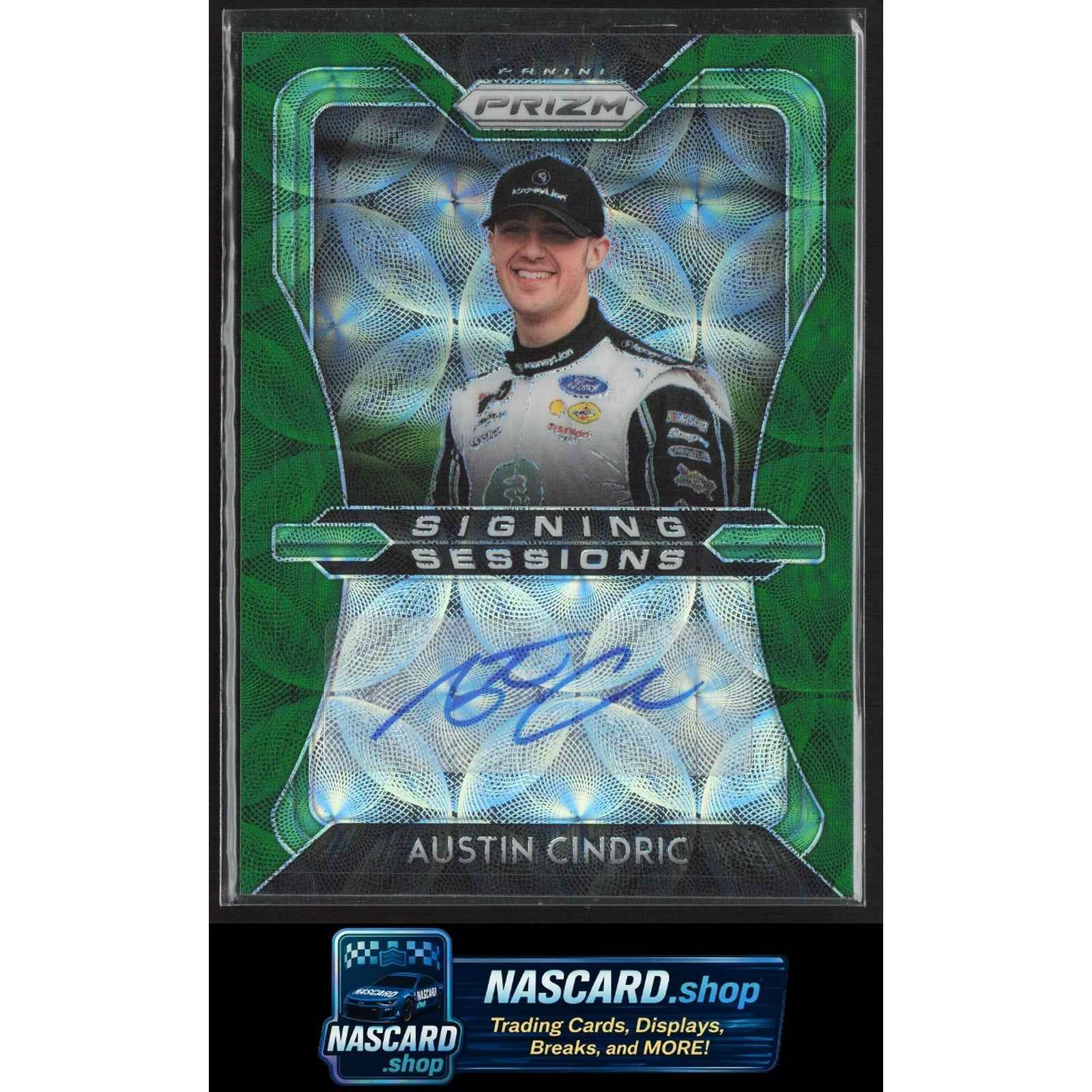 2020 Panini Prizm #SS-AC Austin Cindric Signing Sessions Green Scope #/75