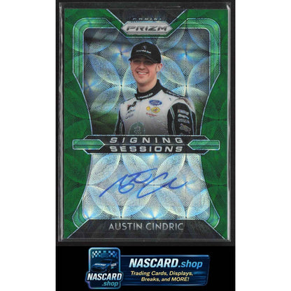 2020 Panini Prizm #SS-AC Austin Cindric Signing Sessions Green Scope #/75