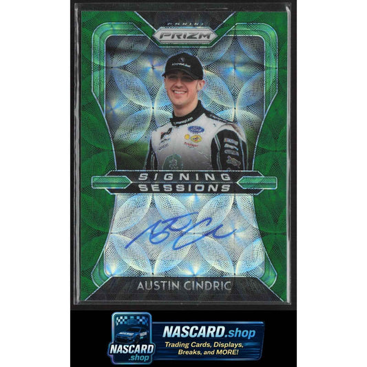 2020 Panini Prizm #SS-AC Austin Cindric Signing Sessions Green Scope #/75