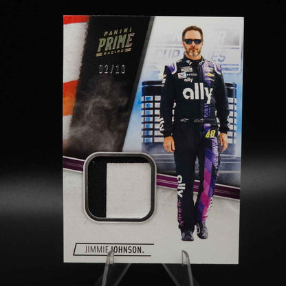 2020 Panini Chronicles - Prime Swatches Holo Gold #PS-JJ Jimmie Johnson /10 - Card Gorilla