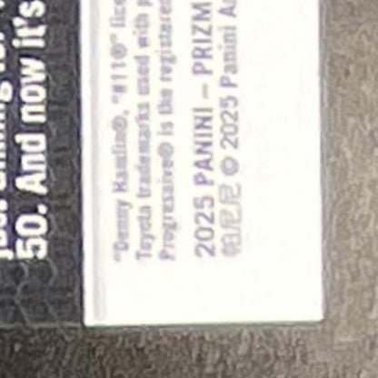 2025 Panini Prizm NASCAR Denny Hamlin #11 White Sparkle Prizms