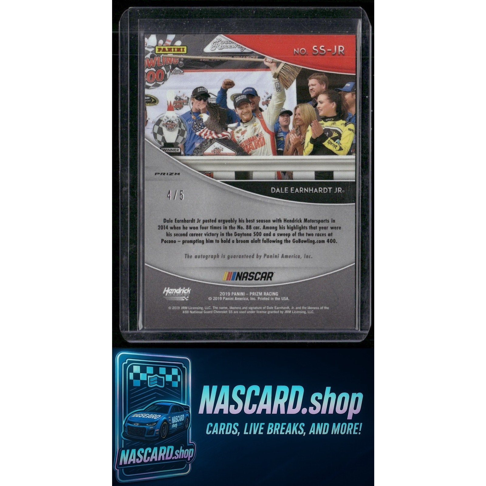 2019 Panini Prizm #SS-JR Dale Earnhardt Jr Scripted Signatures White Prizm #/5 - Card Gorilla