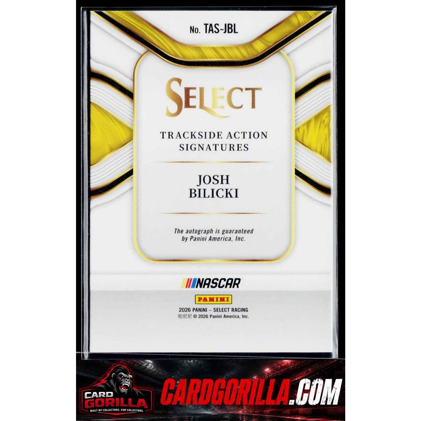 2026 Panini Select #TAS-JBL Josh Bilicki Trackside Action Signatures