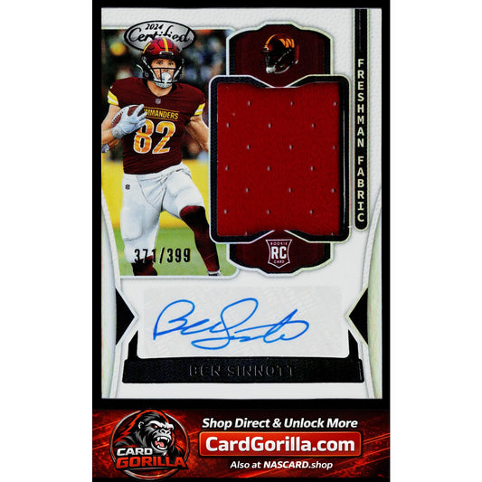 2024 Panini Certified Ben Sinnott Freshman Fabric Mirror Signatures #/399