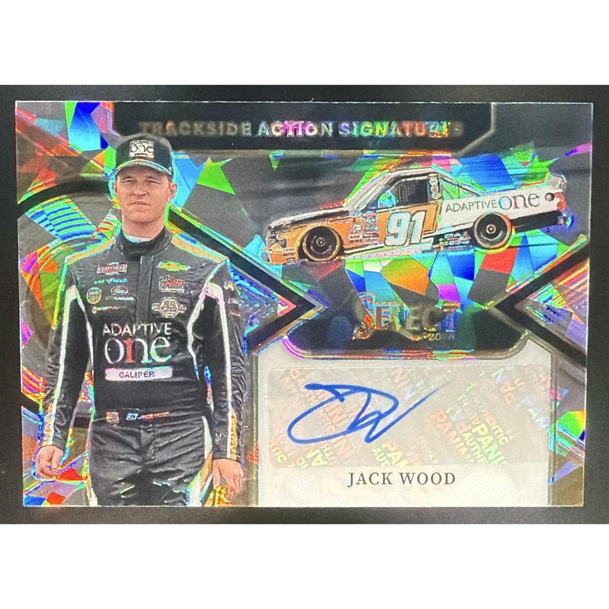 2026 Panini Select NASCAR Jack Wood Trackside Action Signatures Ice Prizms