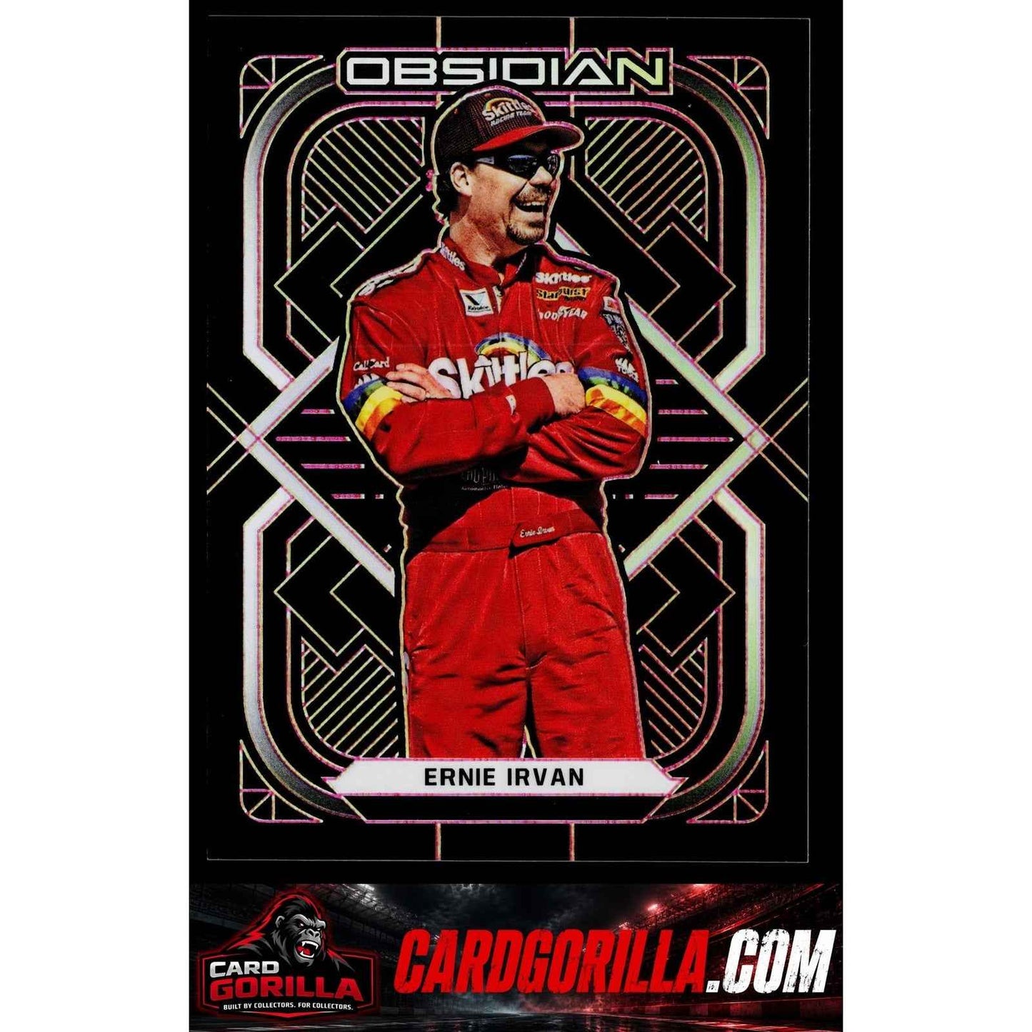 2022 Panini Chronicles #2 Ernie Irvan Obsidian Electric Etch Pink #/25