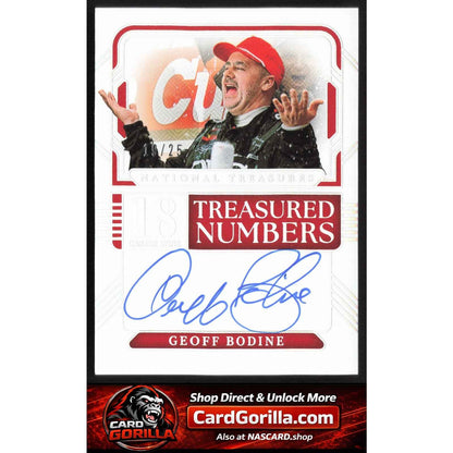2025 National Treasures Geoff Bodine Treasured Numbers Auto Holo Silver /25
