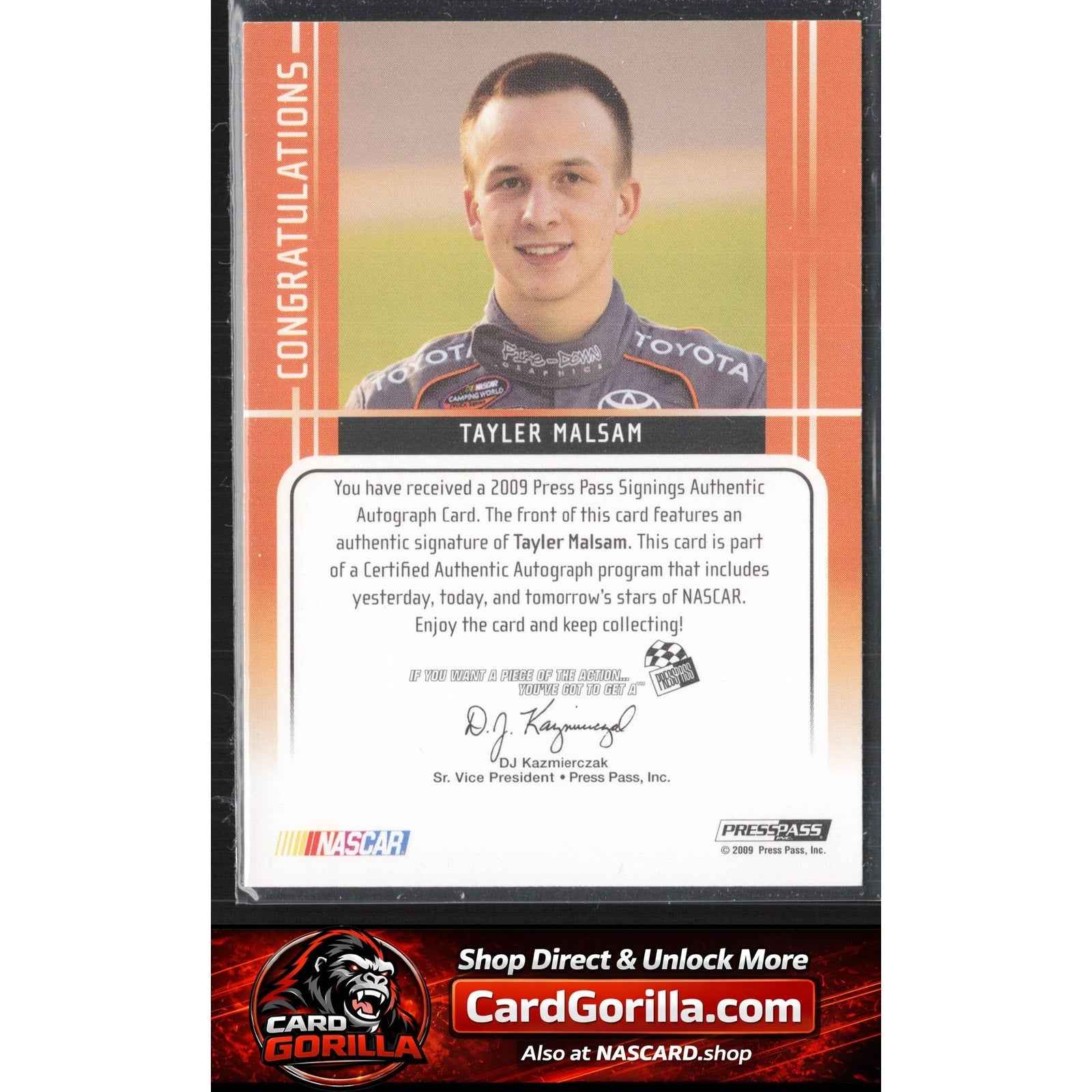 2009 Press Pass #NNO Tayler Malsam Signings Gold