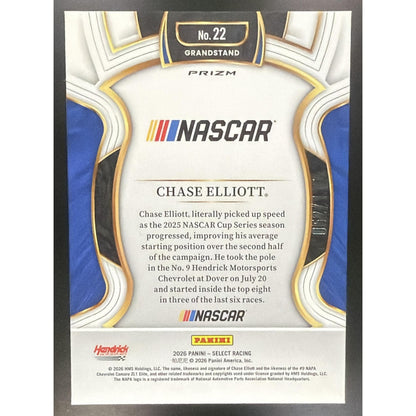 2026 Panini Select NASCAR Chase Elliott #22 Set - Grandstand Red Prizms /125