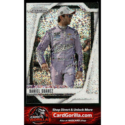 2025 Panini Prizm #36 Daniel Suarez White Sparkle