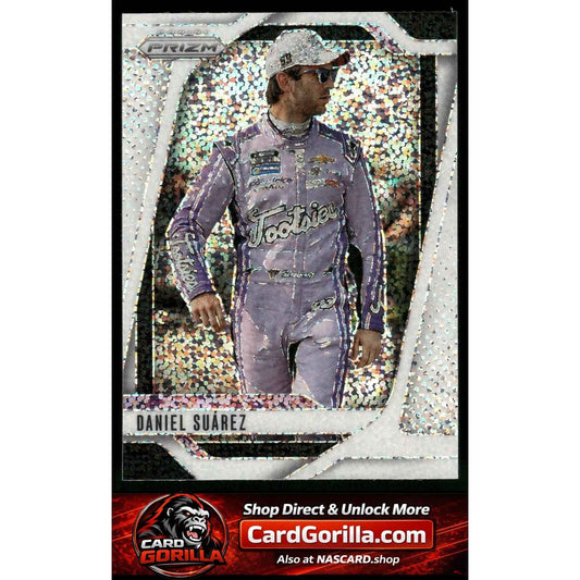 2025 Panini Prizm #36 Daniel Suarez White Sparkle