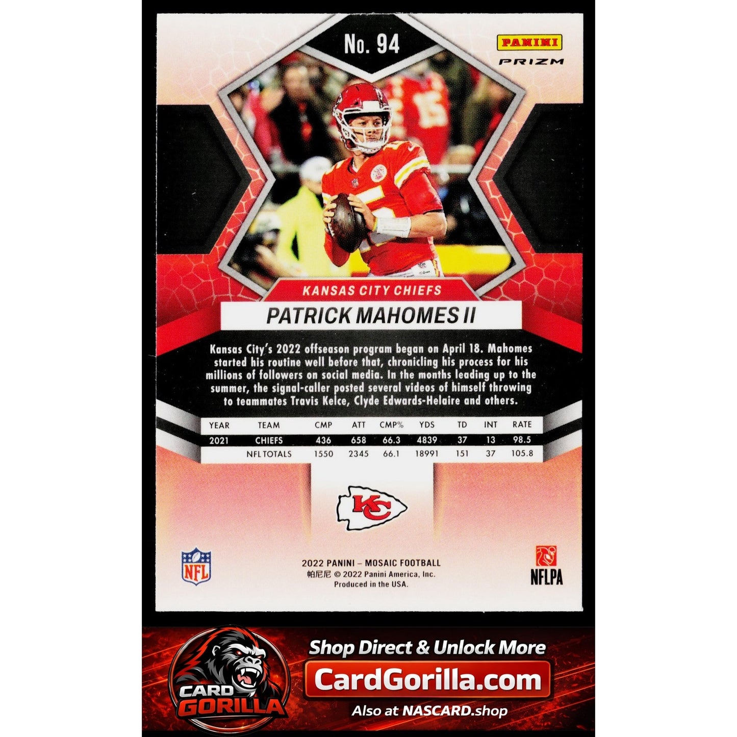 2022 Panini Mosaic #94 Patrick Mahomes II Mosaic