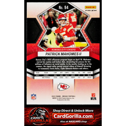 2022 Panini Mosaic #94 Patrick Mahomes II Mosaic