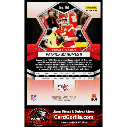 2022 Panini Mosaic #94 Patrick Mahomes II Mosaic