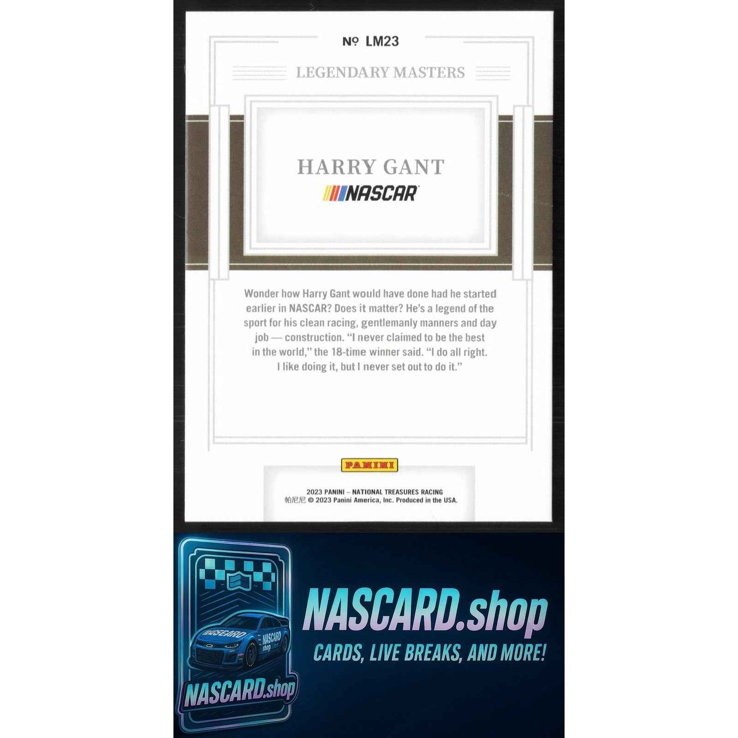 2023 Panini National Treasures #LM23 Harry Gant Legendary Masters Holo Gold #/10