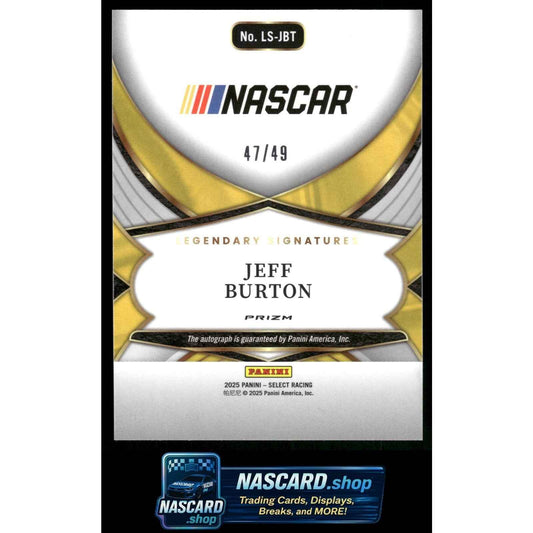 2025 Panini Select #LS-JBT Jeff Burton Legendary Signatures Purple Prizms #/49
