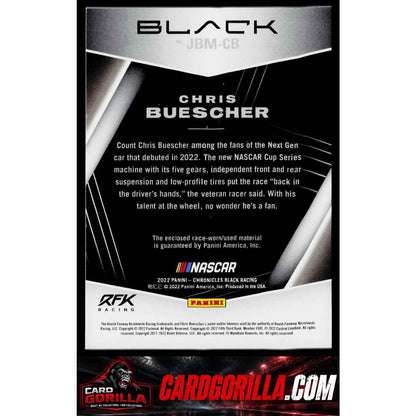 2022 Panini Chronicles #JBM-CB Chris Buescher Jet Black Materials