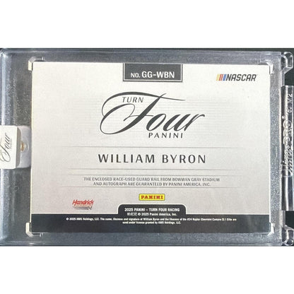 2025 Panini Turn Four NASCAR William Byron #GG-WBN Guarded Graphs /20 Auto