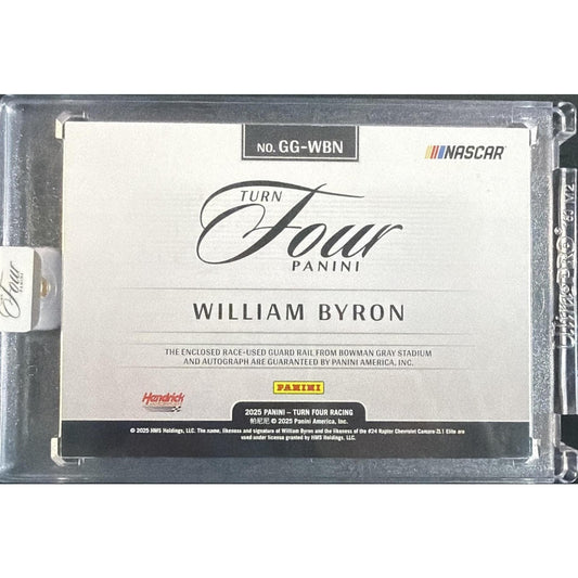 2025 Panini Turn Four NASCAR William Byron #GG-WBN Guarded Graphs /20 Auto