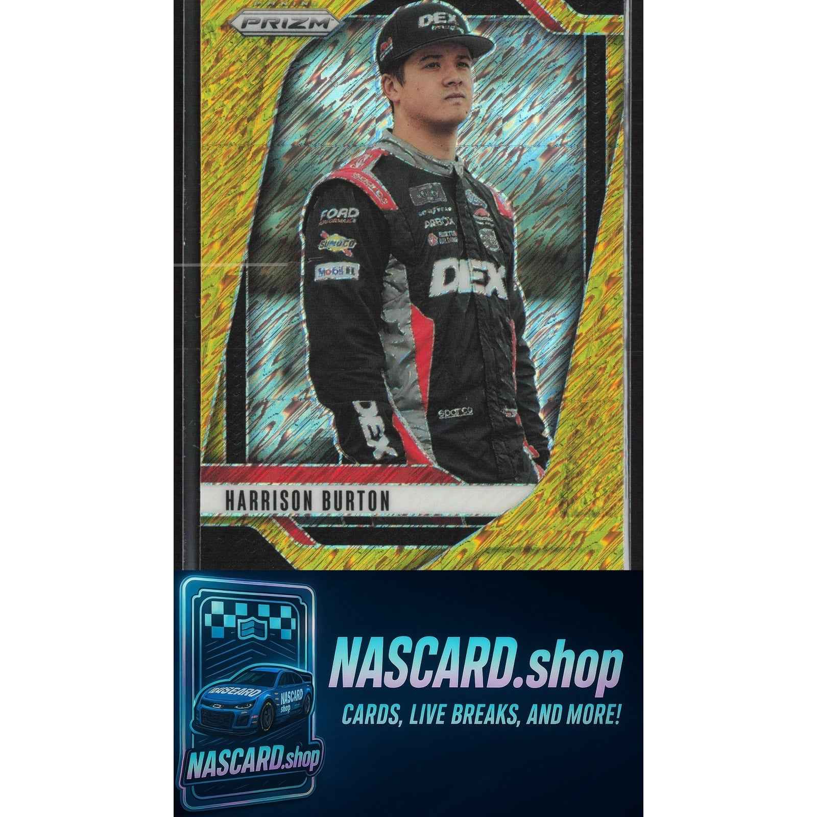 2025 Panini Prizm #67 Harrison Burton FOTL Gold Shimmer #/3