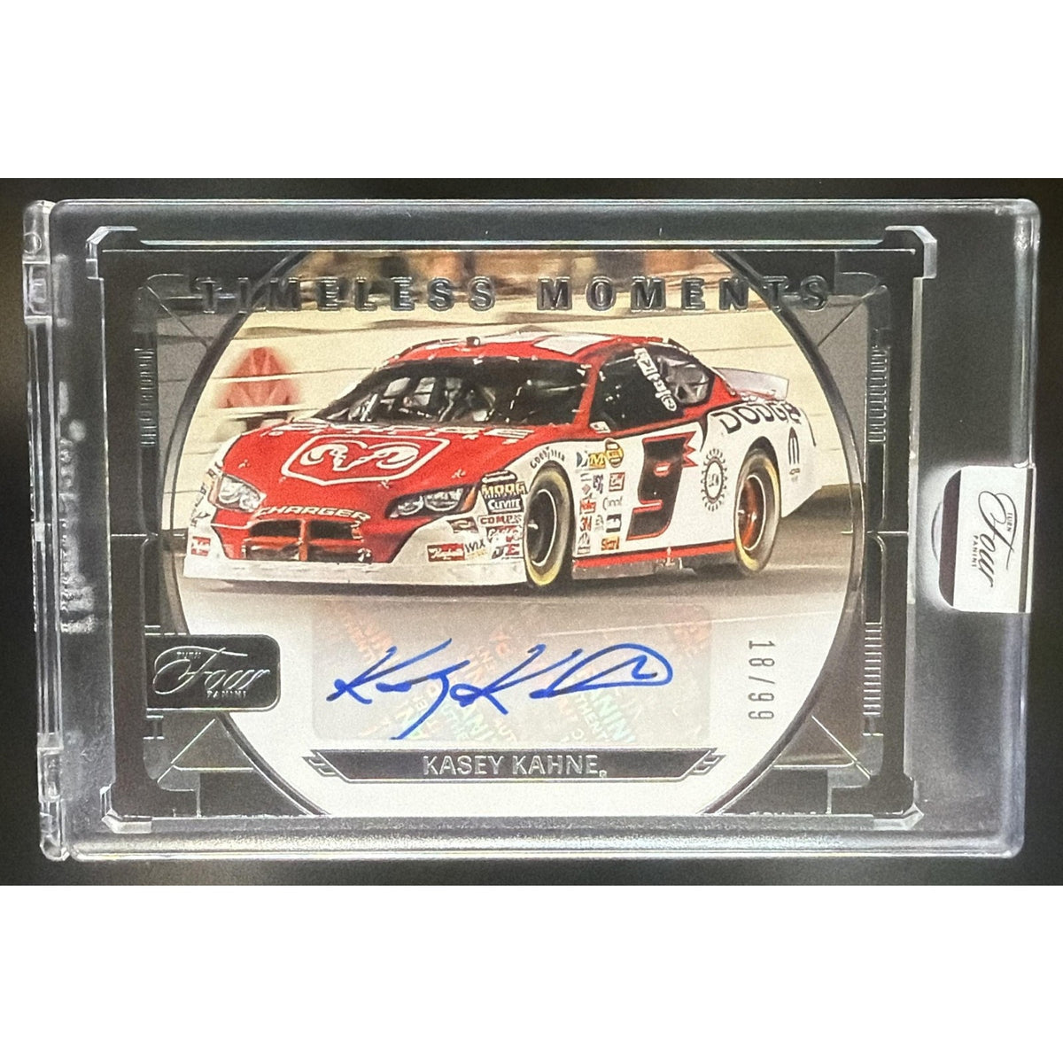 2026 Panini Turn Four Racing Kasey Kahne #TM-KKN Timeless Moments 18/99 Auto