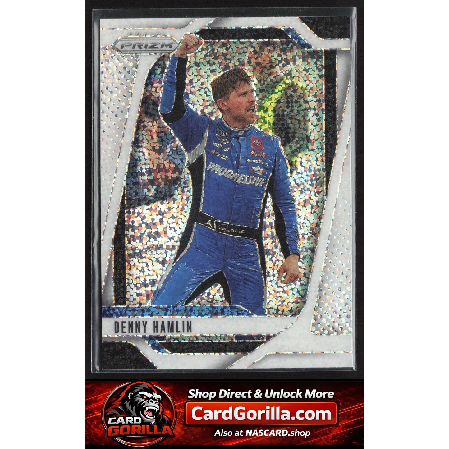2025 Panini Prizm #11 Denny Hamlin White Sparkle