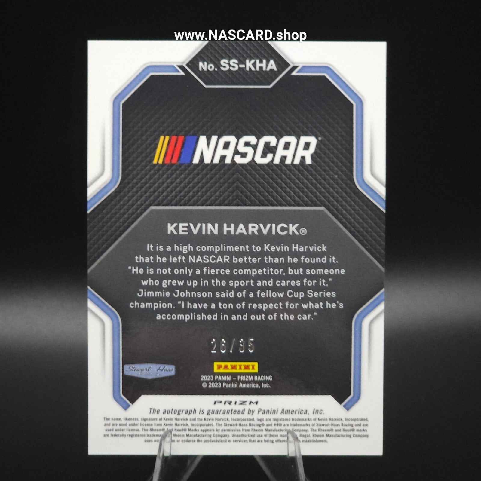 2023 Panini Prizm - Spotlight Signatures Red White Blue Prizm Kevin Harvick /35 - NASCARD.shop