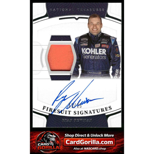 2022 Panini National Treasures #F-RN Ryan Newman Firesuit Signatures Silver #/25
