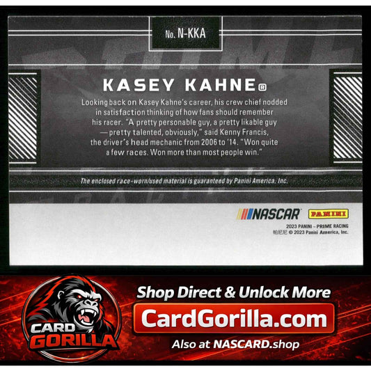 2023 Panini Prime #N-KKA Kasey Kahne Names Sheet Metal #/99