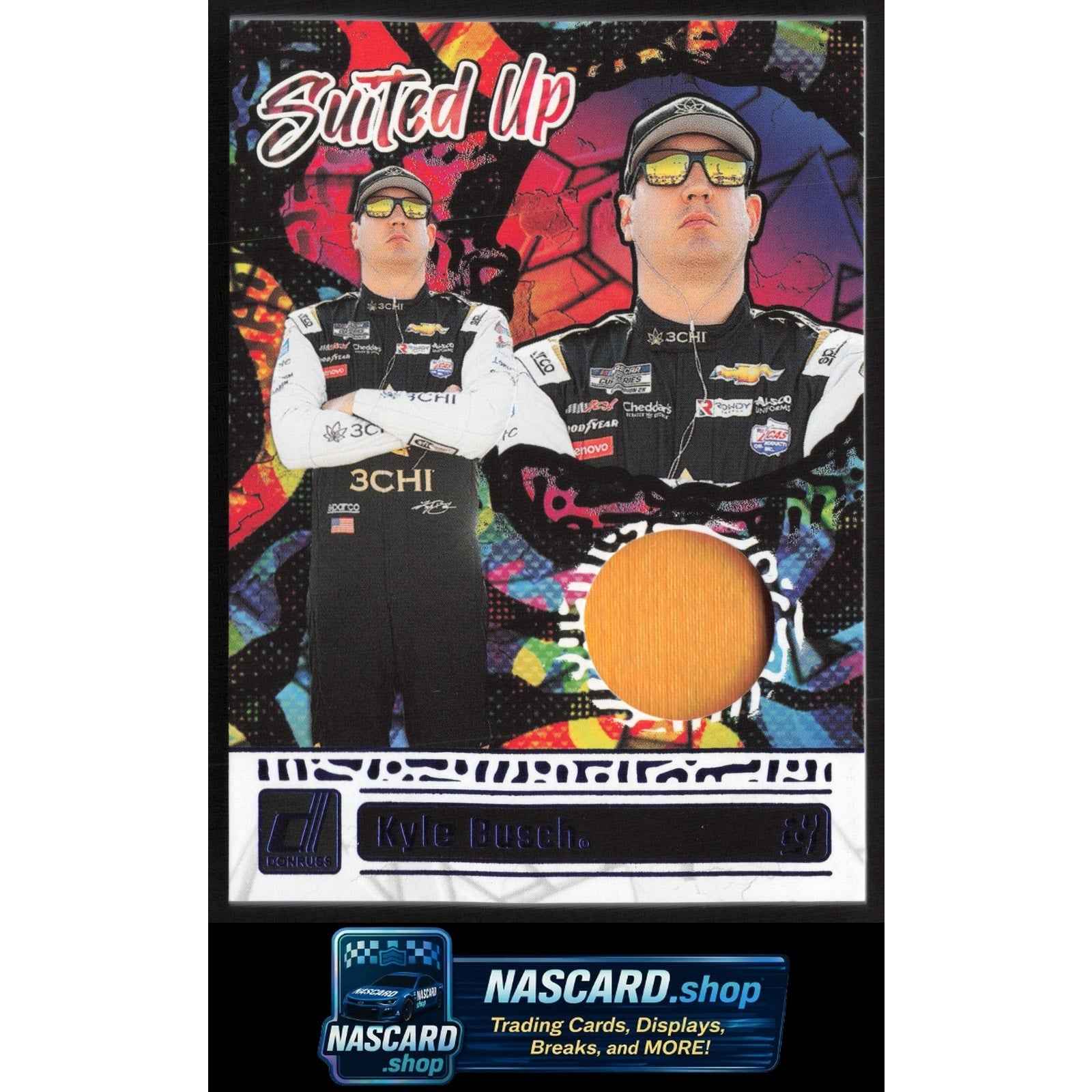 2024 Donruss #SU-KB Kyle Busch Suited Up Swatches Blue