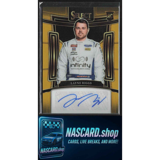 2024 Panini Select #S-LRG Layne Riggs Signatures Gold Prizms #/10 RC