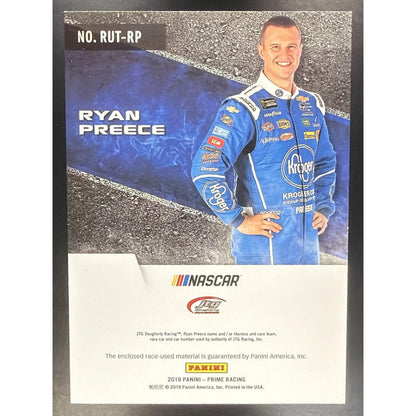 2019 Panini Prime Ryan Preece #RUT-RP Race Used Trios Firesuits Holo Gold 20/25