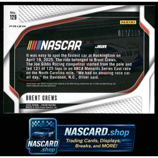 2025 Panini Prizm #129 Brent Crews Green Scope #/149 RC
