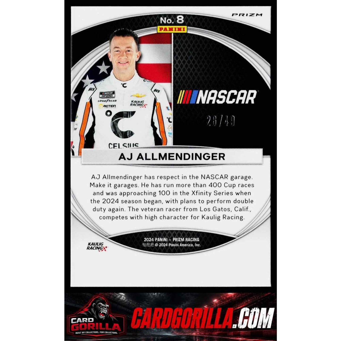 2024 Panini Prizm #8 AJ Allmendinger National Pride Blue #/49