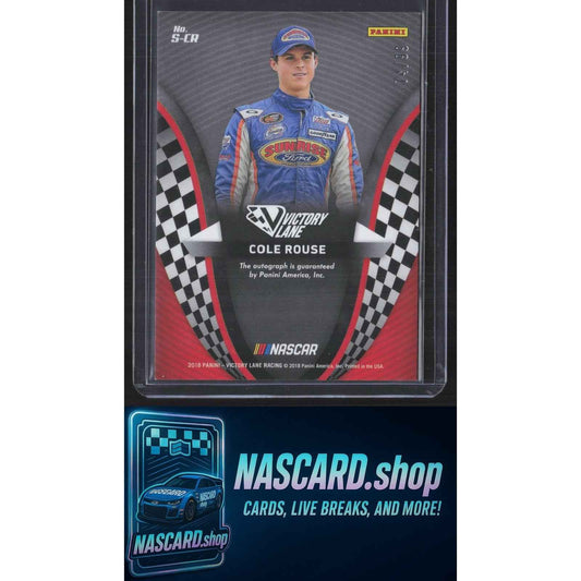 2018 Panini Victory Lane #S-CR Cole Rouse Signatures Gold #/99
