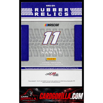 2018 Donruss #RRS-DH Denny Hamlin Rubber Relics Signatures Holo Gold #/25