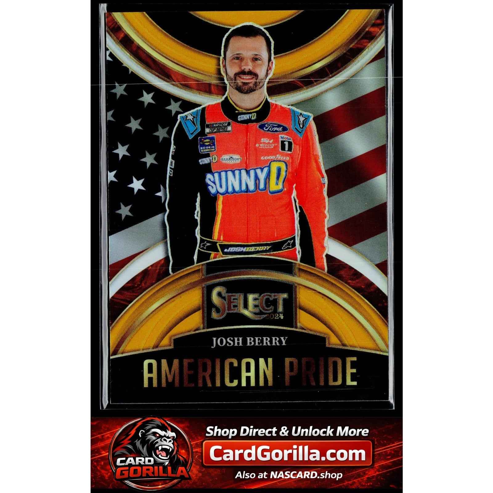 2024 Panini Select #10 Josh Berry American Pride Gold Prizms #/10