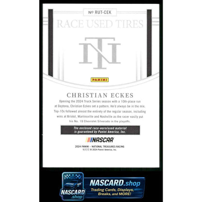 2024 Panini National Treasures Christian Eckes Race Used Tires Holo Silver #/25