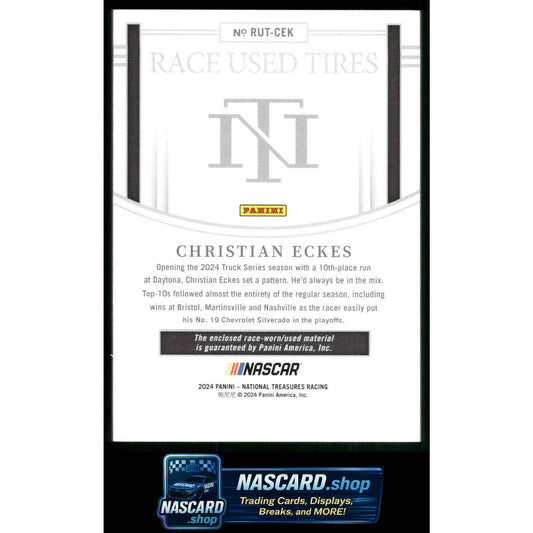 2024 Panini National Treasures Christian Eckes Race Used Tires Holo Silver #/25