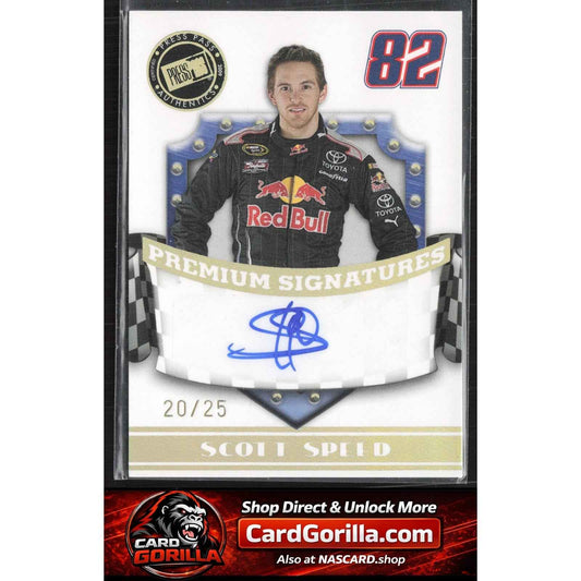 2009 Press Pass Premium #NNO Scott Speed Premium Signatures Gold #/25