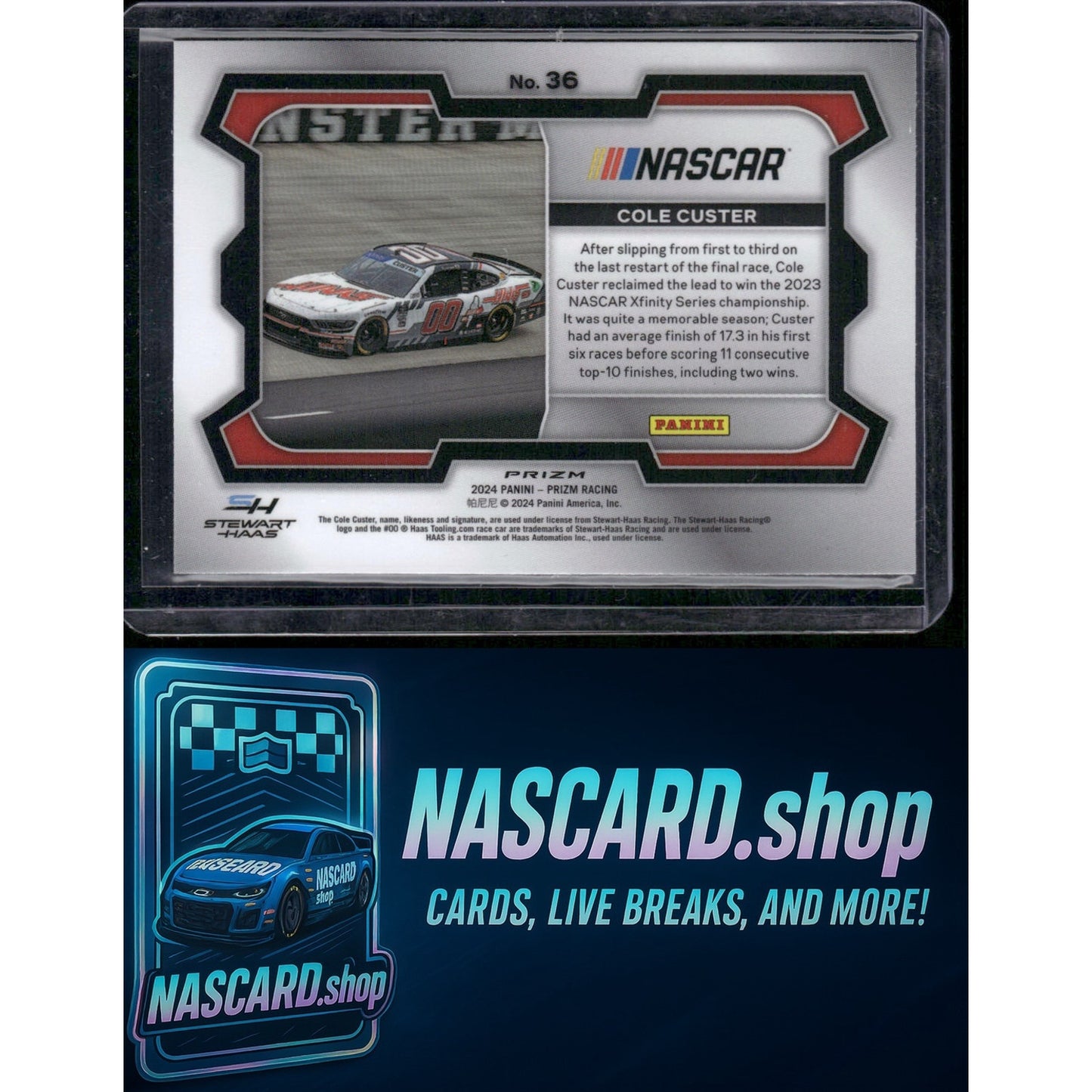 2024 Panini Prizm #36 Cole Custer White Sparkle