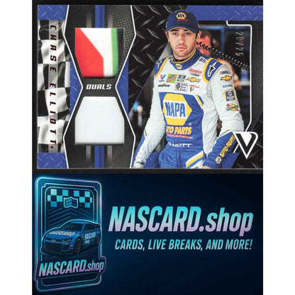 2019 Panini Victory Lane #DS-CE Chase Elliott Dual Swatches Red #/25