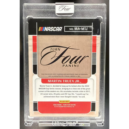 2026 Panini Turn Four Martin Truex Jr Memorabilia Auto Black FOTL 1/6 Alpinestar