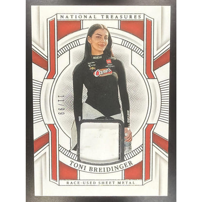 2025 Panini National Treasures Toni Breidinger #18 Race Used Sheet Metal /99 MEM