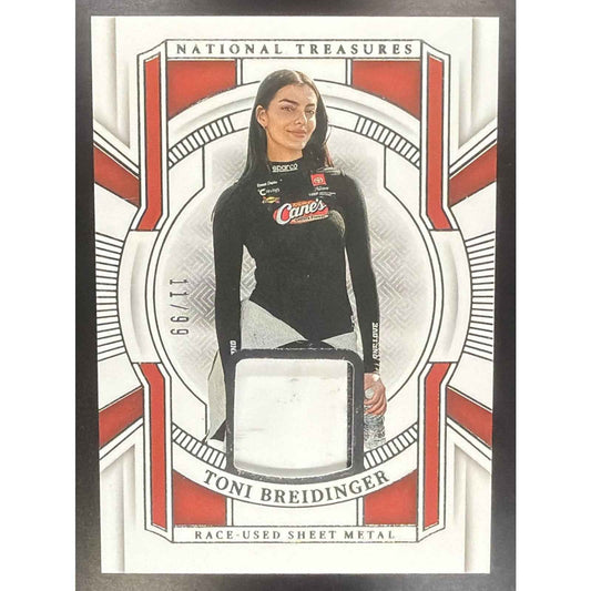 2025 Panini National Treasures Toni Breidinger #18 Race Used Sheet Metal /99 MEM