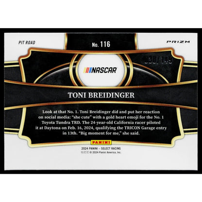 2024 Panini Select #116 Toni Breidinger Red and Blue Prizms #/149