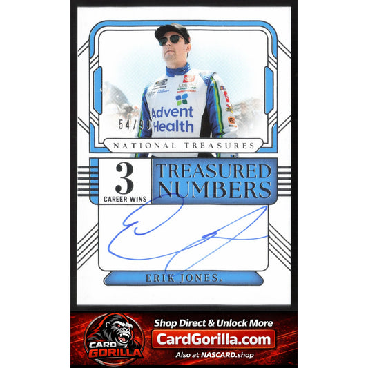 2025 Panini National Treasures Erik Jones Treasured Numbers Signatures #/99