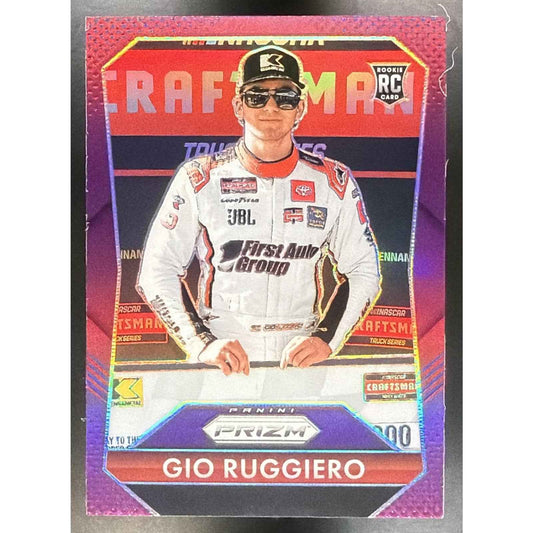 2025 Panini Prizm NASCAR Gio Ruggiero #177 Throwback Purple Prizms 44/99