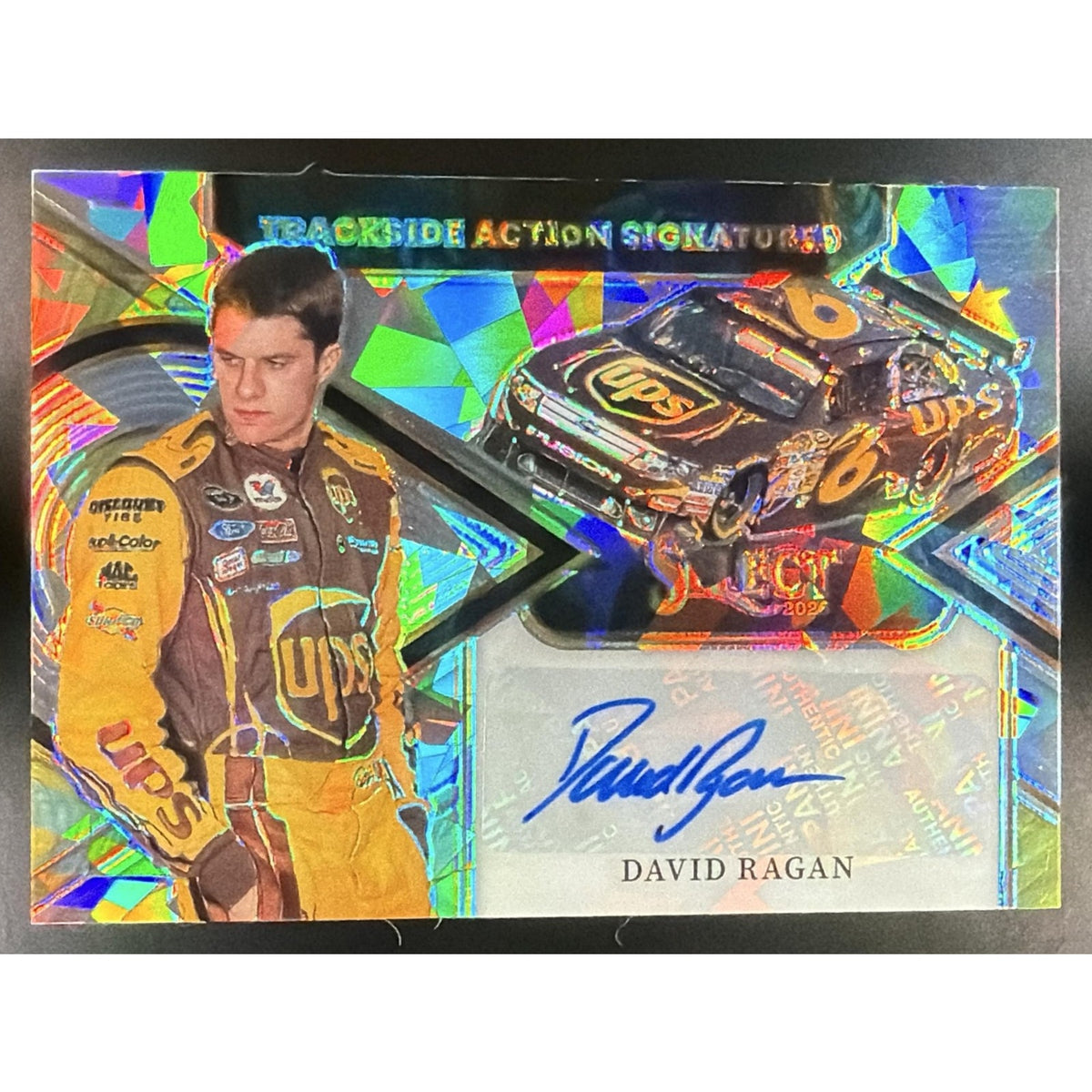 2026 Panini Select NASCAR David Ragan Trackside Action Signatures Ice Prizms