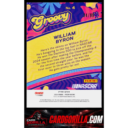 2024 Panini Prizm #4 William Byron Groovy Red #/99
